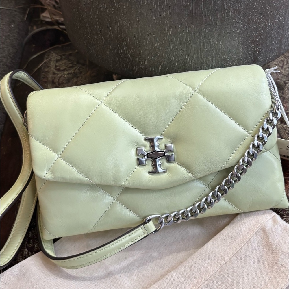 Authentic TORY BURCH Quilted Napa Leather Crossbody Turnlock flap Bag